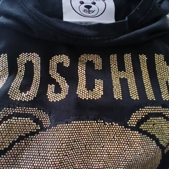 Moschino Black and Gold Teddy Bear T-Shirt SIZE LG. - Picture 6 of 7